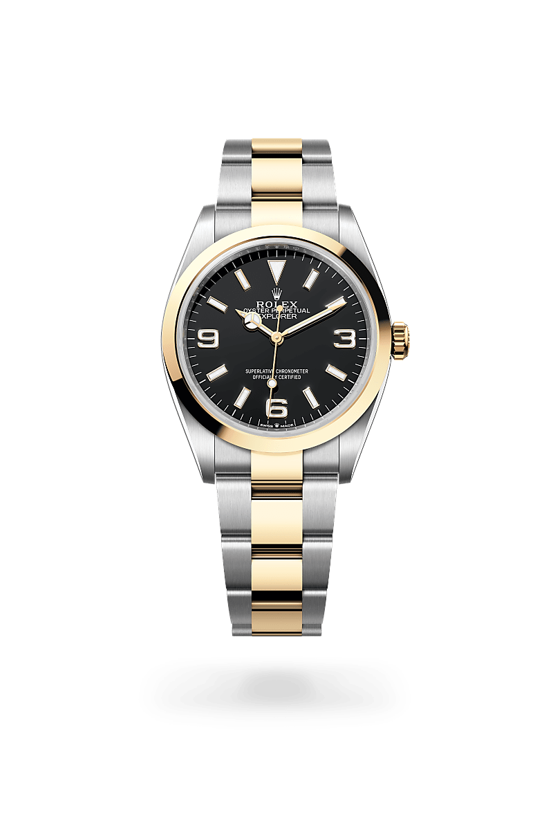 Rolex Explorer 36 M124273-0001 Herrenuhr / Damenuhr - Oyster, 36 mm, Edelstahl Oystersteel und Gelbgold
