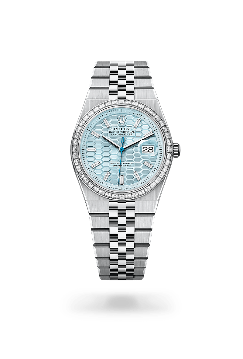 Rolex Land-Dweller 36 Herrenuhr (M127286TBR-0001) Oyster, 36 mm, Platin mit Diamanten