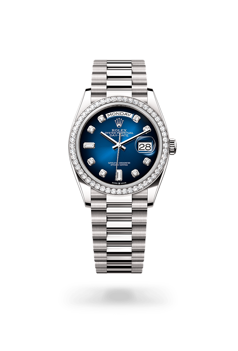 Rolex Day-Date 36 M128349RBR-0082 Herrenuhr - Oyster, 36 mm, Weißgold mit Diamanten 