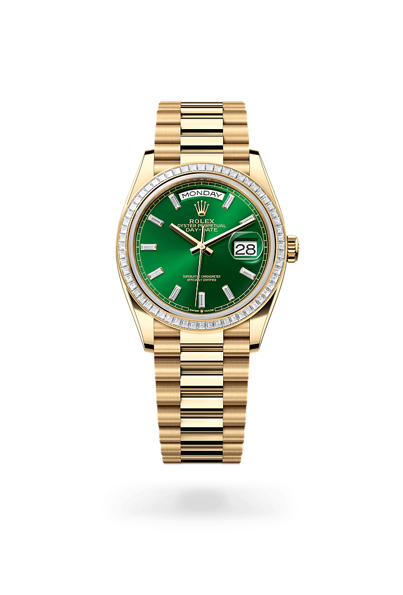Rolex Day-Date 36 M128398TBR-0035 Herrenuhr / Damenuhr - Oyster, 36 mm, Gelbgold mit Diamanten