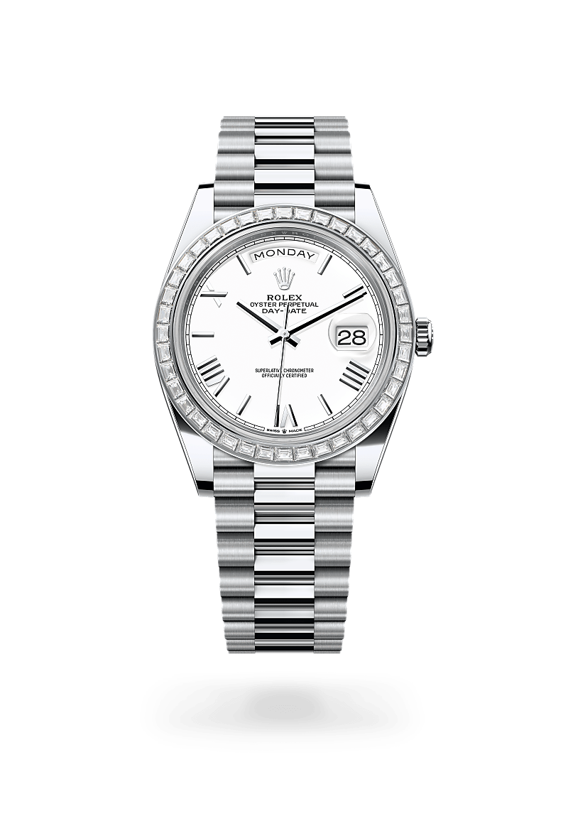 Rolex Day-Date 40 M228396TBR-0018 Herrenuhr - Oyster, 40 mm, Platin mit Diamanten