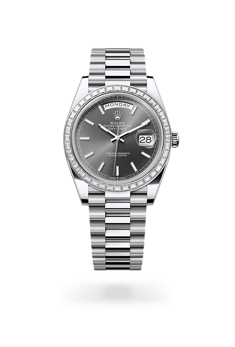 Rolex Day-Date 40 M228396TBR-0031 Herrenuhr - Oyster, 40 mm, Platin mit Diamanten